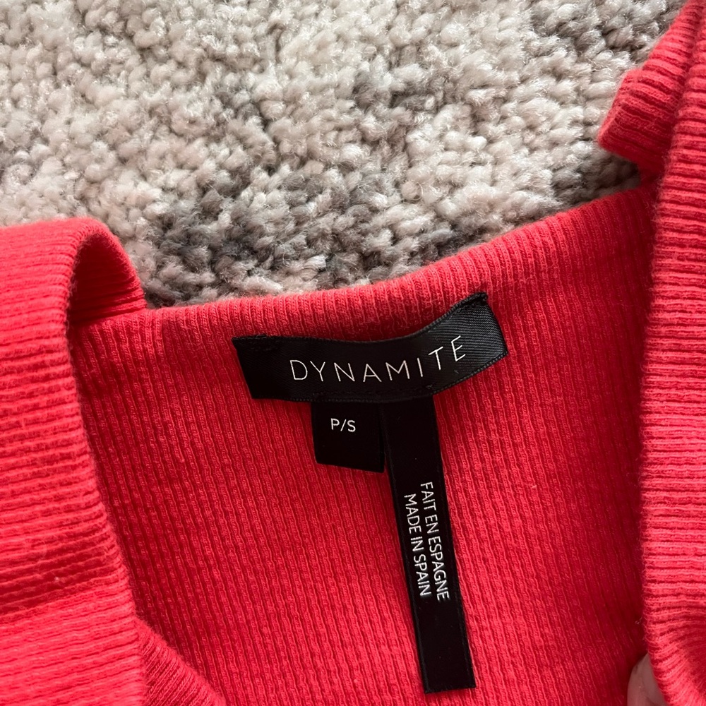 Dynamite Vibrant Red Ribbed Top - Picture 2 of 3